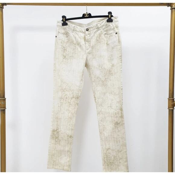 CHANEL Camélias Print Jeans Sz.44 - Picture 1 of 7